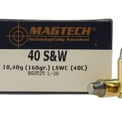 MAGTECH AMMUNITION 40 S&W 160 GRAIN LEAD SEMI-WADCUTTER