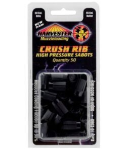 50 Caliber Crush Rib Black Sabots Holds 45 Caliber Bullets 50 Pack