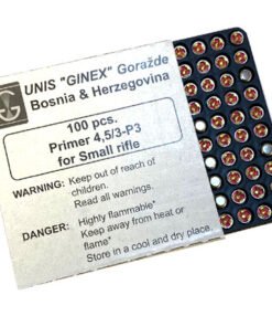 Unis Ginex Small Rifle Primer 5,000 Count Case Nickel Cup